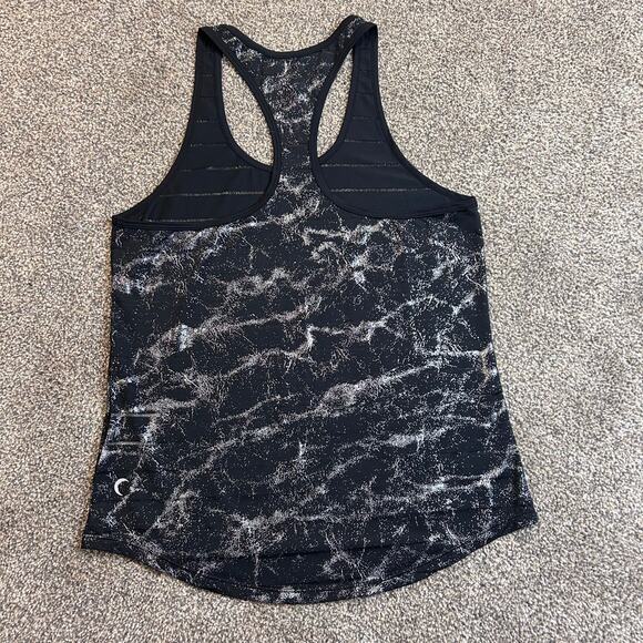 Zyia Active Black Havana Sparkly Sheer Striped Tank Top - Size Small - Picture 3 of 6